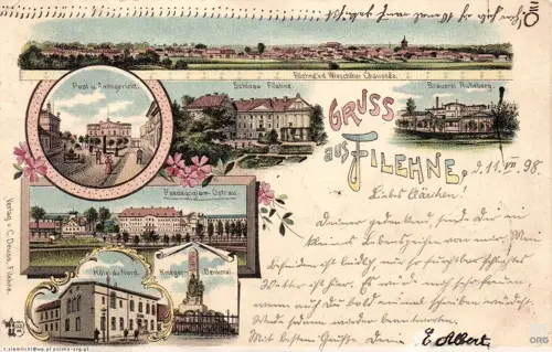 Historyczna pocztówka z kompleksem Carla Knospe (1898 r.)