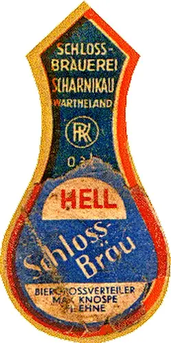 Etykieta piwa Schloss-Bräu - Biergrossverteiler Max Knospe Filehne